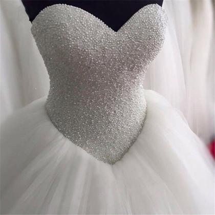 White Bridal Dress,strapless Wedding Dress,lace..