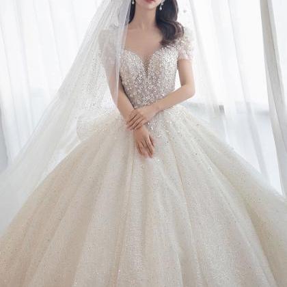 Cap Sleeve Bridal Dress, Luxury Wedding Dress,..