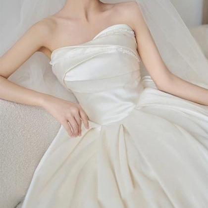 Strapless Bridal Dress, Light Simple Atmospheric..