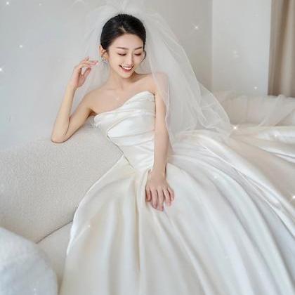 Strapless Bridal Dress, Light Simple Atmospheric..