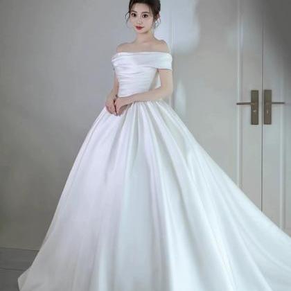 Off Shoulder Bridal Dress, Simple Atmospheric..