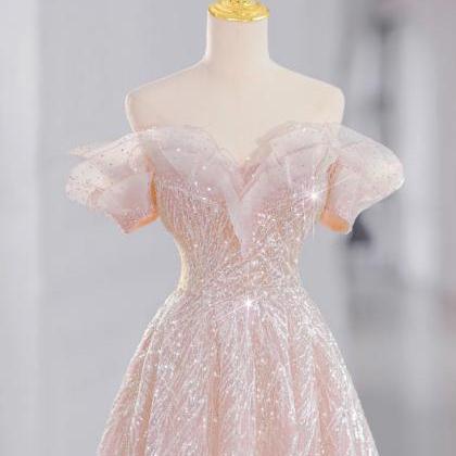 Fairy Pink Evening Dress, Princess Prom Dress,..