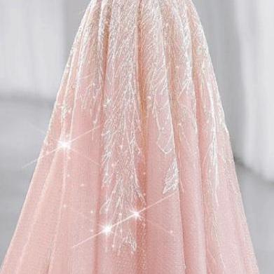Fairy Pink Evening Dress, Princess Prom Dress,..