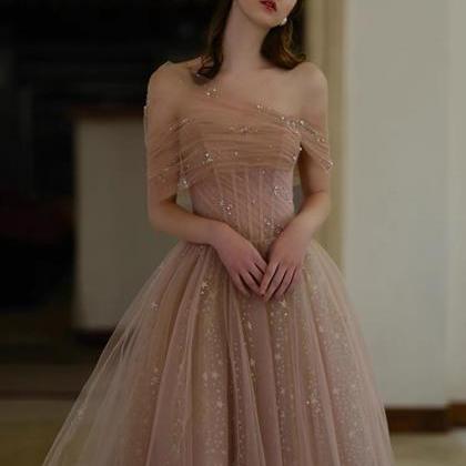 Fairy Prom Dress,champagne Off-shoulder Wedding..