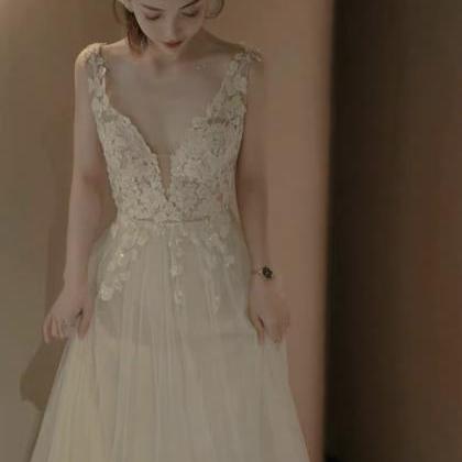 V-neck Bridal Dress, Luxury Wedding Dress Bridal..