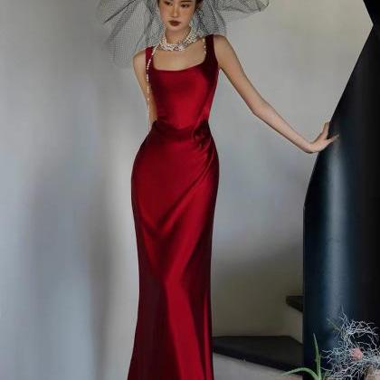 Sleevelss Bridal Dress,red Wedding Dress,a-line..