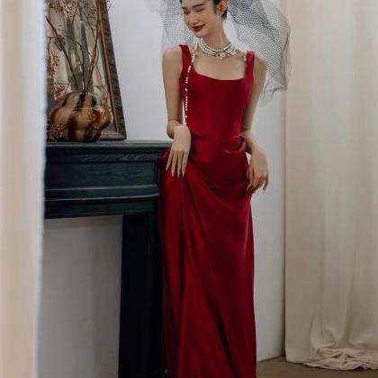 Sleevelss Bridal Dress,red Wedding Dress,a-line..