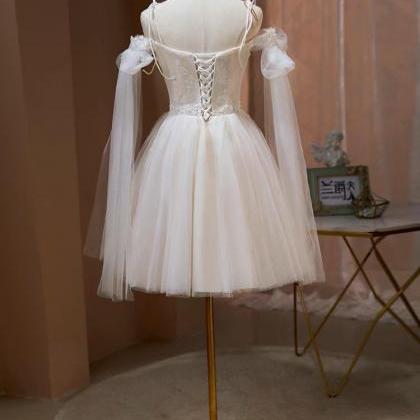 White Prom Dress,chic Evening Dress,sweet Brithday..