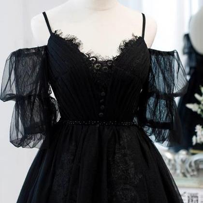 Black Prom Dress,chic Evening Dress,sweet Brithday..