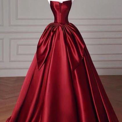 Strapless Prom Dress,chic Wedding Dress, Red Party..