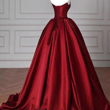 Strapless Prom Dress,chic Wedding Dress, Red Party..