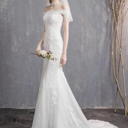 Off Shoulder Bridal Dress,white Wedding..