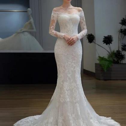 Off Shouder Wedding Dress,tulle Bridal Dress,white..