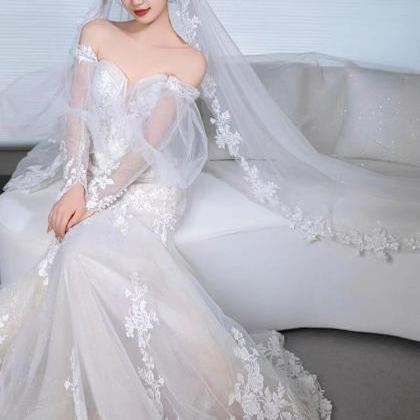 Strapless Wedding Dress,tulle Bridal Dress,ivory..