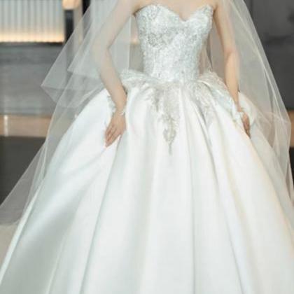Strapless Bridal Dress, Luxury Wedding Dress..