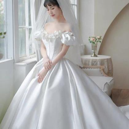 Luxury Wedding Dress, Square Collar High Quality..