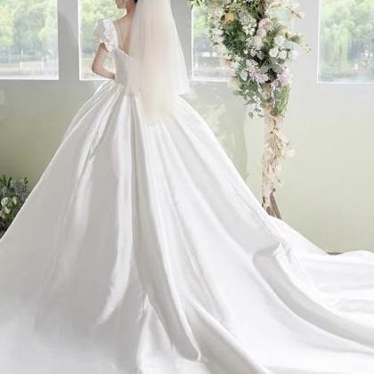 Luxury Wedding Dress, Square Collar High Quality..