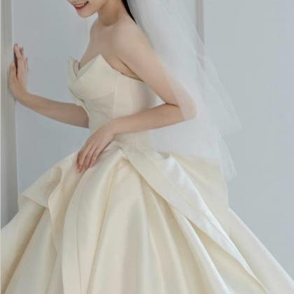 Strapless Bridal Dress, Luxury Wedding Dress..