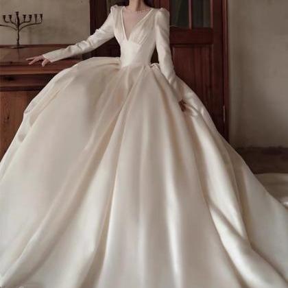 Long Sleeve Wedding Dress Elegant Weddign..