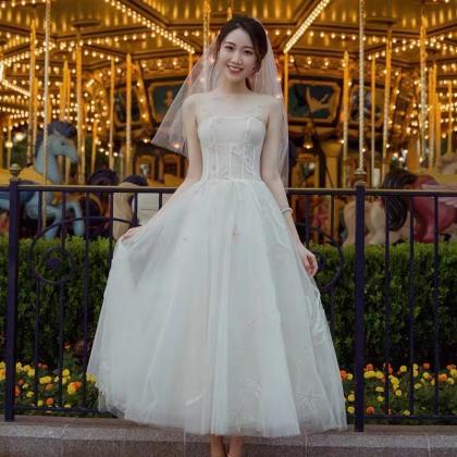 Sleeveless Bridal Dress,light Wedding Dress,..