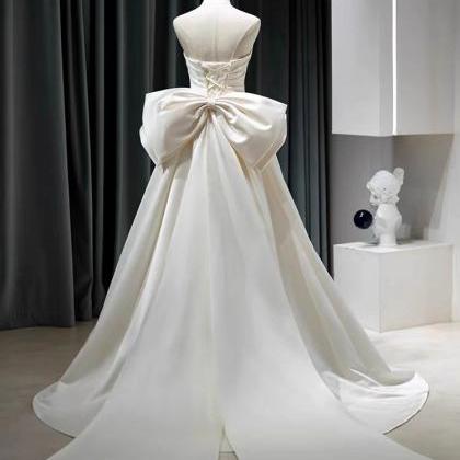 Strapless Bridal Dress, Satin Wedding Dress ,sexy..