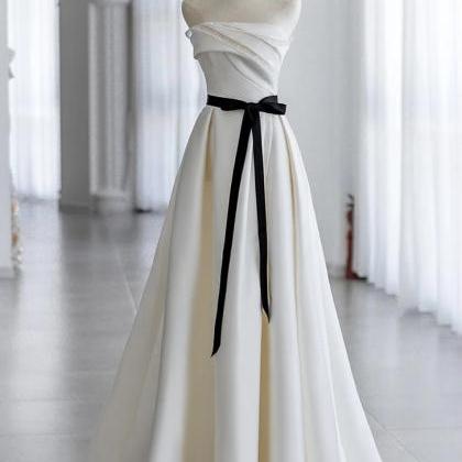 Strapless Bridal Dress,white Wedding Dress,simple..