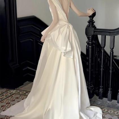 Satin Wedding Dress, Temperament Bridal Dress,..