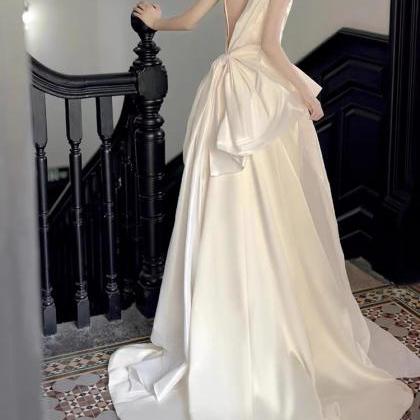 Satin Wedding Dress, Temperament Bridal Dress,..