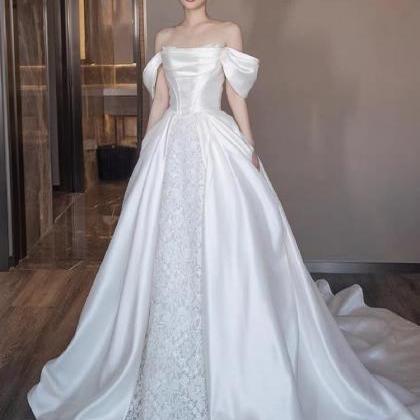 Satin High Quality Bridal Dress,off Shoulder..