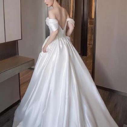 Satin High Quality Bridal Dress,off Shoulder..