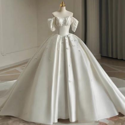 Satin High Quality Bridal Dress,big Train Wedding..