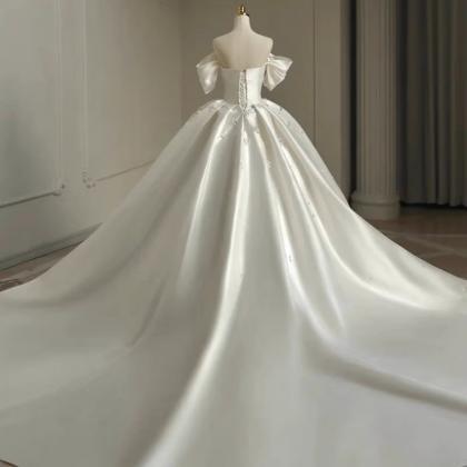 Satin High Quality Bridal Dress,big Train Wedding..