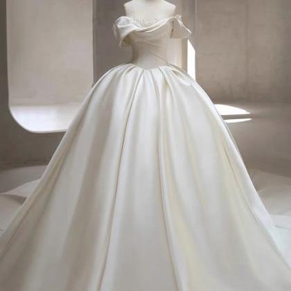 Satin Wedding Dress,off Shoulder Light Wedding..