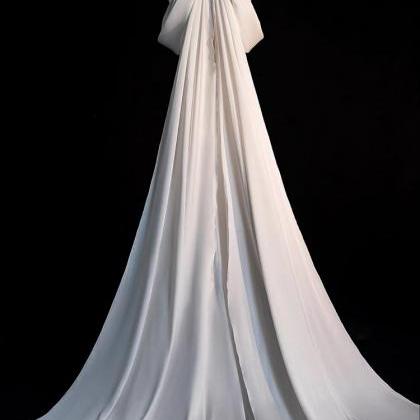 Halter Neck Wedding Dress,satin Bridal Dress,white..