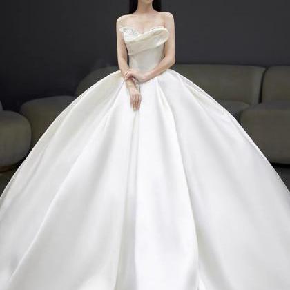 Satin Strapless Wedding Dress, High Quality..