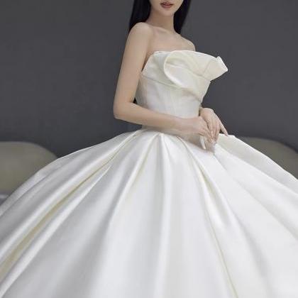 Satin Strapless Wedding Dress, High Quality..