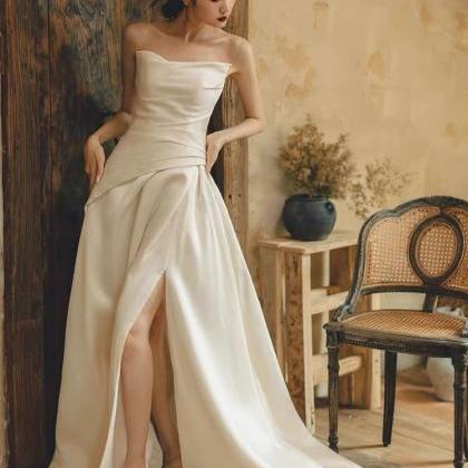 Strapless Light Wedding Dress, Light Luxury Small..