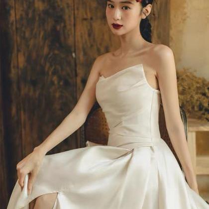 Strapless Light Wedding Dress, Light Luxury Small..