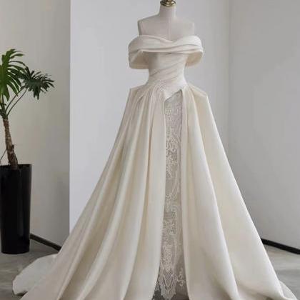 Satin Wedding Dress , Light Wedding Dress,..