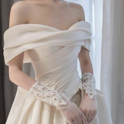 Satin Wedding Dress , Light Wedding Dress,..