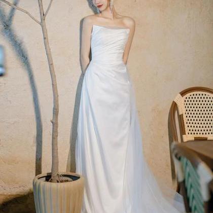 Strapless Light Wedding Dress, Bridal High Sense..
