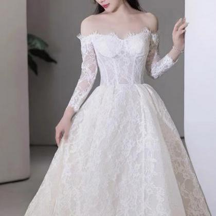 Elegant Wedding Dress, Senior Lace Wedding Dress,..