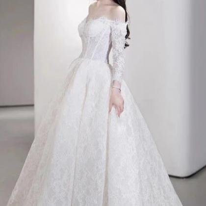 Elegant Wedding Dress, Senior Lace Wedding Dress,..