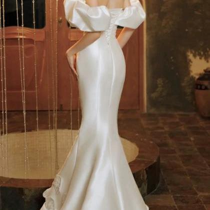 Light Wedding Dress, Vintage Dress, Senior Heavy..