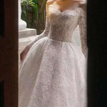 Long-sleeve Wedding Dress, High Quality Lace..