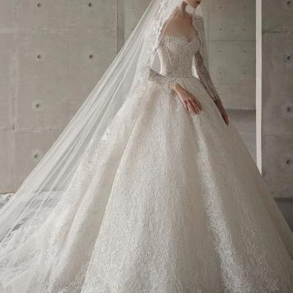 Off Shoulder Lace Wedding Dress, Texture French..