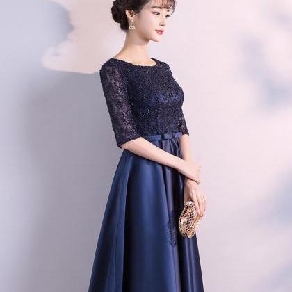 Elegant Navy Blue Prom Dress,formal Wedding Guest..