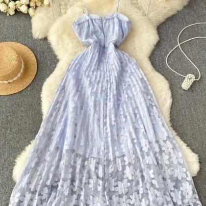 Vintage Floral Dress ,spaghetti Strap Dress, Tulle..