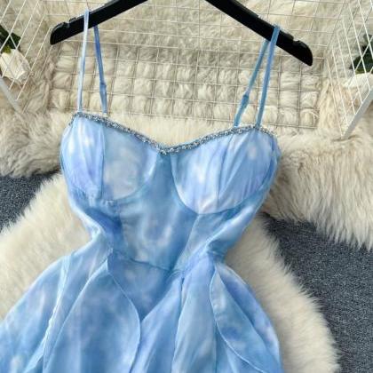 Fairy Halter Dress, Heavy Industry Diamond-studded..