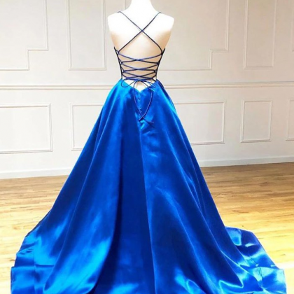 Spaghetti Strap Party Dress,royal Blue Prom..